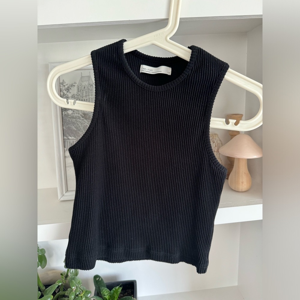 Oak + Fort ribbed crop tank top